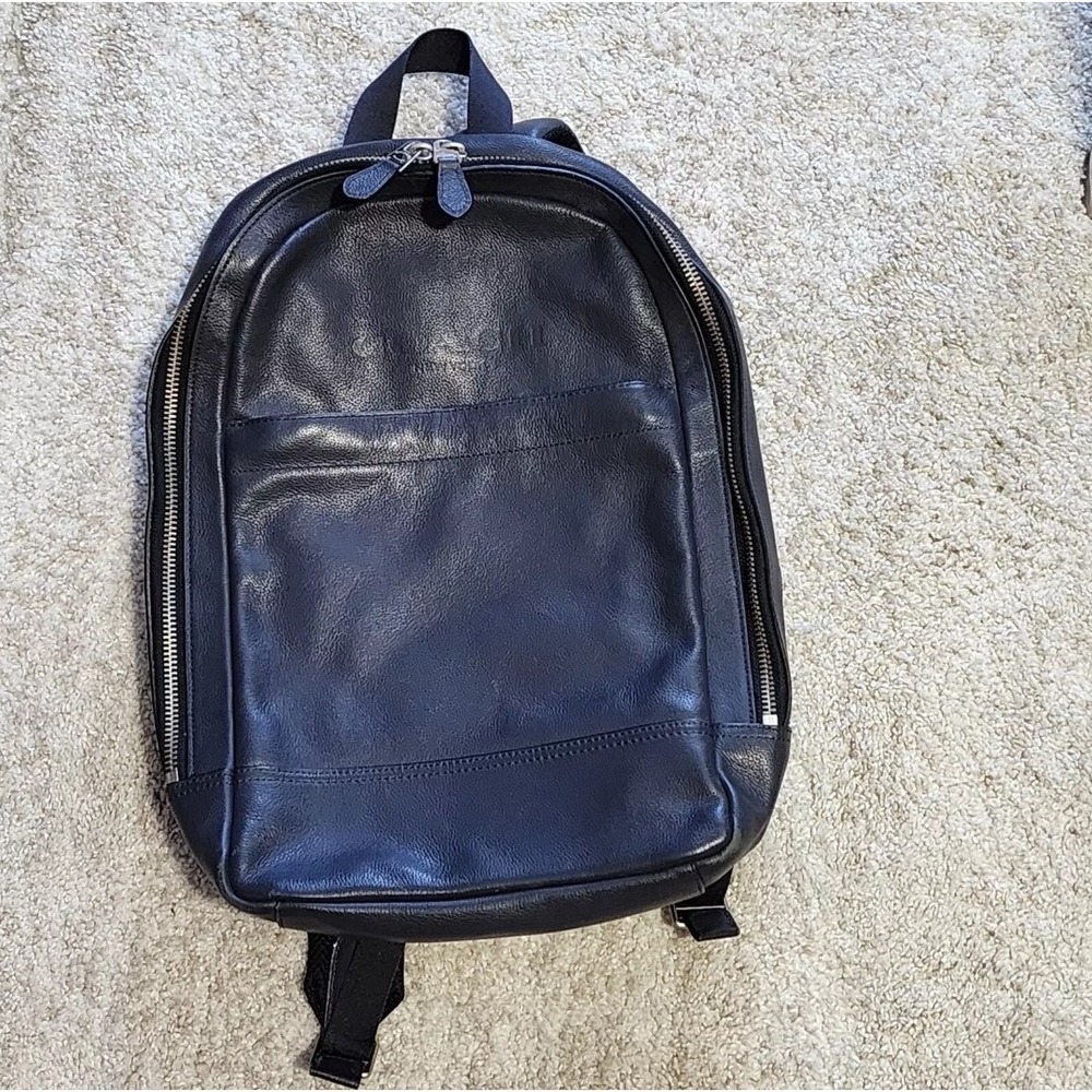 coach leather backpack black